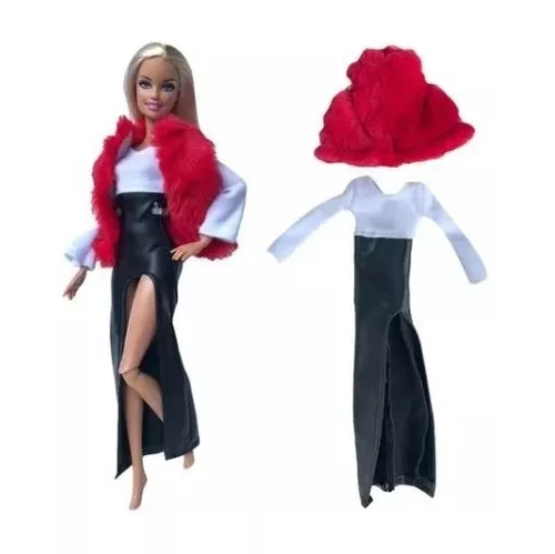 Lindo Vestido Vermelho + Sapato Para Boneca Barbie - Roupa