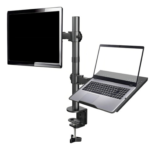 Suporte Notebook Articulado E Braço Monitor Retrato Paisagem Cor Preto