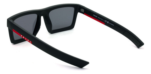 Óculos Prada Linea Rossa Sps02z-u Preto Cinza Polarizado 1bo Preto