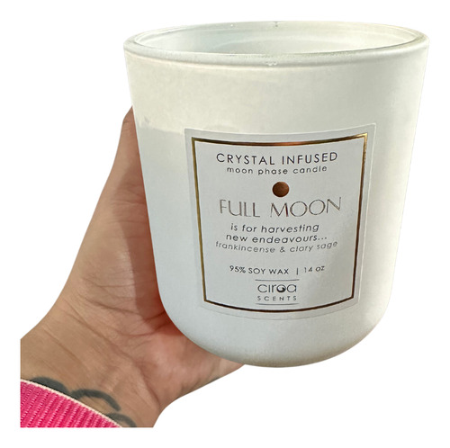 Vela Aromática C/cuarzos Cera De Soya Incienso Y Salvia 850g