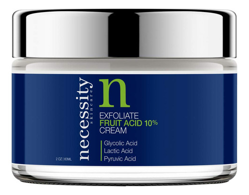 Necessity Skincare Exfoliate Acido Frutal 10% Crema, 2 Onzas