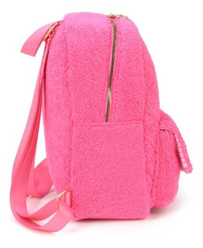 Mochila De Costas E Estojo Barbie Rosa Pink Pelúcia Luxcel