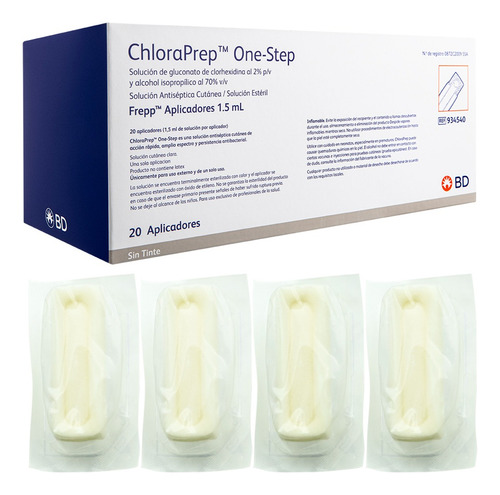 Chloraprep Sol Ant. Estéril De Chx 2% E Ipa 70%-1.5ml-20pzas
