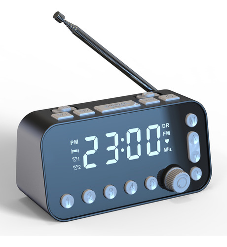 Radio Despertador Led Con Reloj, 3,5 Pulgadas, Ajustable