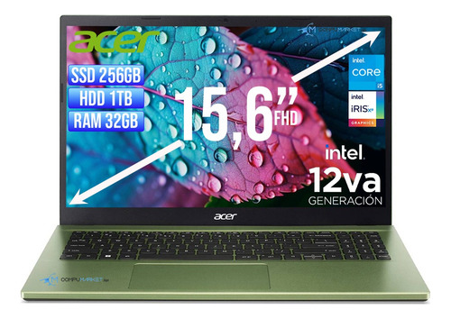 Portatil Acer Intel Core I5 1235u Ssd 256gb+ Hdd1tb Ram 32gb