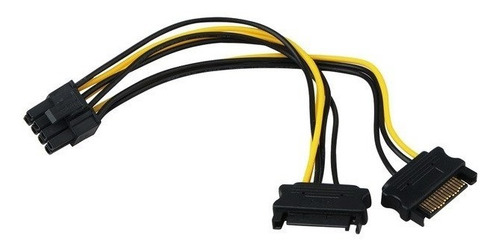 Imagem 2 de 6 de Cabo Adaptador Energia 8 Pinos 6+2 Pci Express Sata Duplo