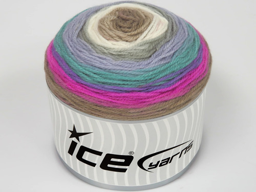 Lote 2 Madeja 5.29 Oz Hilo Hielo Cake Dk Blanco Gris Lila