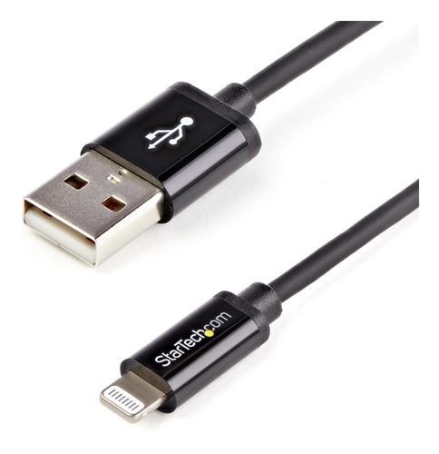 Cable Lightning A Usb A 2.0 Startech De 2 Metros Color Negro