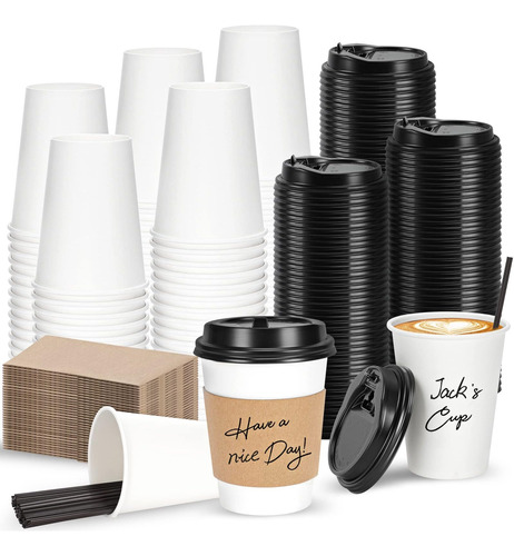 Fifwvgp Paquete De 100 Tazas De Café Desechables De 12 Oz Co