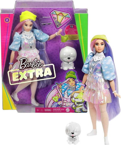 Barbie Extra - Cabello De Fantasía Rosa Y Morado