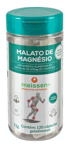 Malato De Magnésio 500mgr (120 Cápsulas) - Meissen