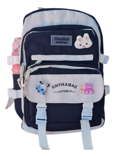 Mochila Escolar Kawaii Xinyikaibag Conejito Y Pins 