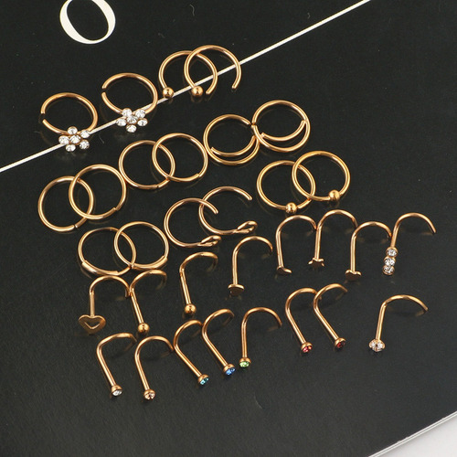 32 Piezas De Tacos Para Anillos De Nariz, Juego De Joyas Par