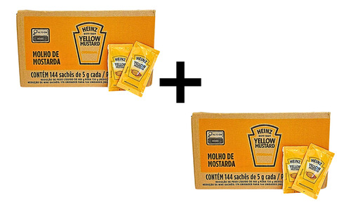 Kit 288 Sachês Mostarda Heinz