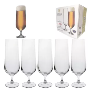 6 Taças Vidro Bar Crystal Bohemia Degustação Cerveja 380 Ml