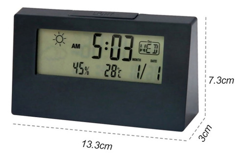 Relogio Digital De Mesa Retangular Com Calendario Despertado