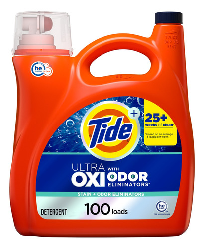 Detergente Líquido Tide Ultra Oxi 4.55 L, 100 Lavadas