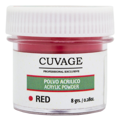Cuvage Polvo Acrílico Polímero Pigmentado Color Uñas X1 Color Red 8grs