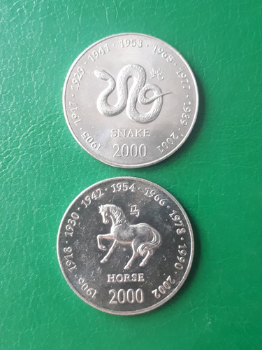 Somalia 2000 10 Shilling Sin Circular, Caballo Y Serpiente 