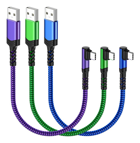 Cable Usb C Corto De 1 Pie, Okray Paquete De 3 Cargadores Ti