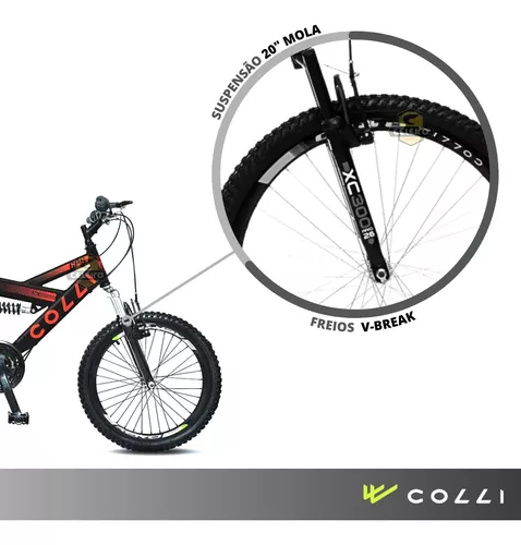 Bicicleta Aro 20 Colli GPS Dupla Suspensão Full 21 velocidades - Bike  Runners - Loja de Bicicleta e Acessórios