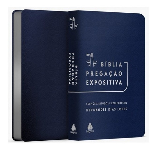 Bíblia Pregação Expositiva Ara Letra Normal Pu Luxo Azul