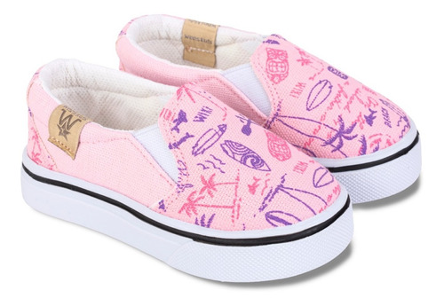 Alpargatas Panchas Bebes Lona Rosa Surf  Del 17 Al 26