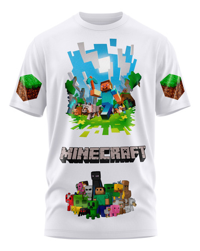 Polera De Minecraft Con Nombre Personalizado Deportiva Subli