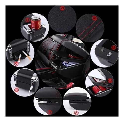 Apoya Brazos Para Auto Universal Base Extensible Con 7 Usb
