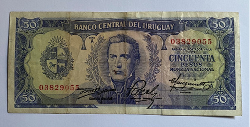 Billete Uruguay 50 Pesos 1967, 6a1 Rotondaro, Bu04