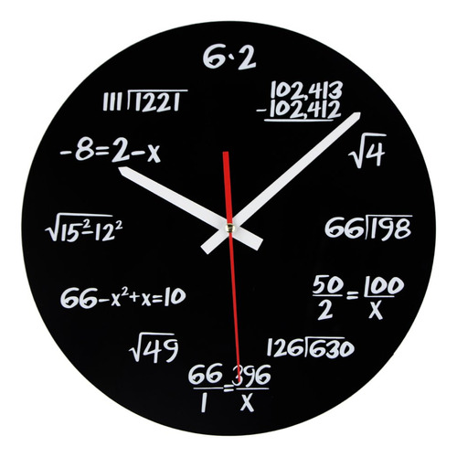 Reloj De Pared Akaha Matematicas De 12.0 in, Diseno De Arte