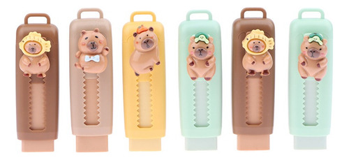 Goma De Borrar Kawaii Push Pull Capybara, Lápiz De Goma