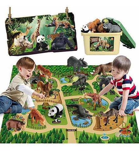 12 Pc Safari Figuras Animales Juguetes W 57x38 6 Gran J...