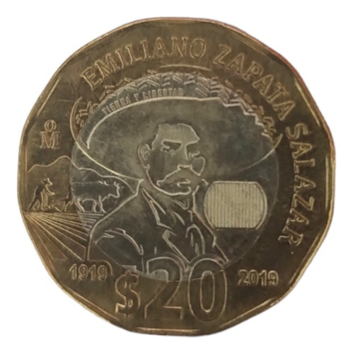 Moneda De $20 Pesos Emiliano Zapata
