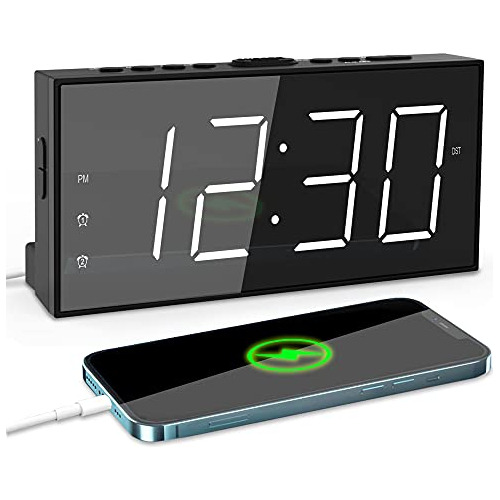 Reloj Despertador Digital, Reloj Led De 7.5 Pulgadas Con Núm