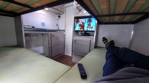 Mini Casa Rodante 2 Metros Para 4 Personas Equipada Tv Led