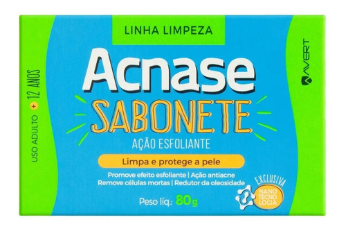 Sabonete Barra Ação Esfoliante Acnase Caixa 80g