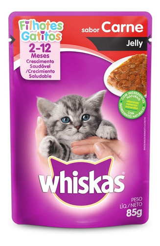 Whiskas Gatos Filhotes Sabor Carne Jelly 85g