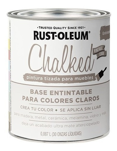 Chalked Paint Pintura Base Clara Tizada Muebles Lata 1l