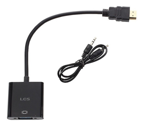 Cable Adaptador Conversor Hdmi A Vga + Audio Lcs Full Hd