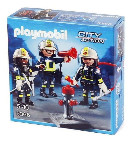 Playmobil 5366 Bomberos Con Accesorios 3 Figuras