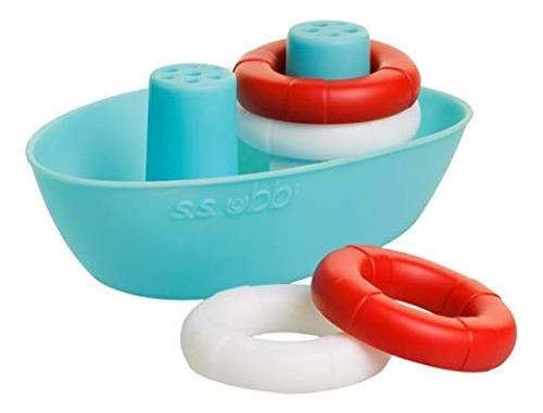 Juguetes De Baño Ubbi Boat & Buoys: Incluye 1 Bote Y 4 Boyas