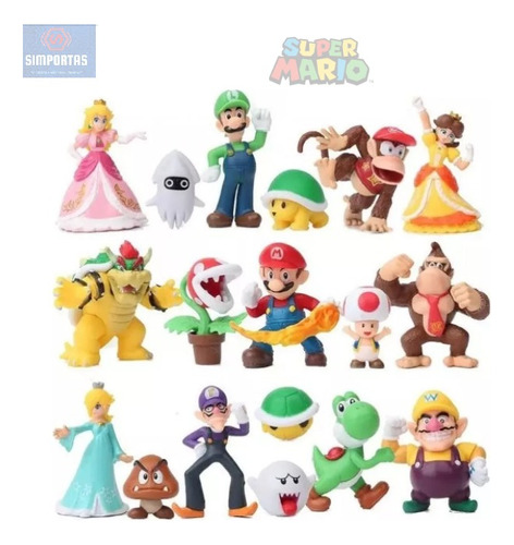Figura Nintendo Set Mario Bros 18 Unidades Modelo Nuevo