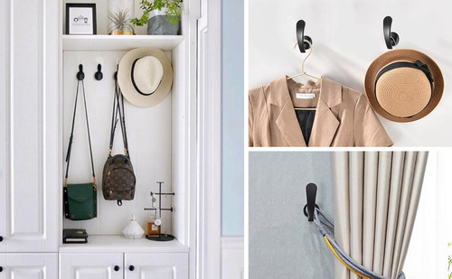 Cortinas Para Accesorios De Cortinas 2pz Negro Con Tornillos Negro