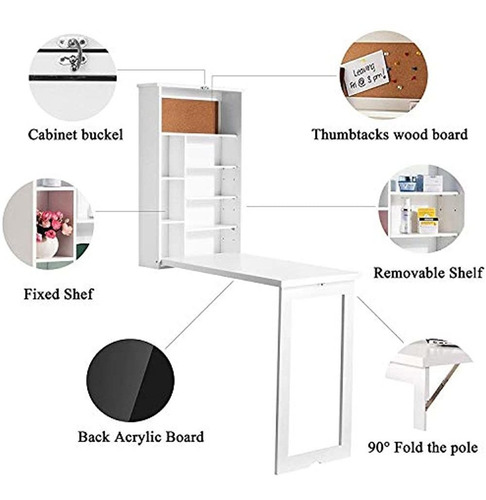 Tilemall Mesa Flotante Plegable Para Escribir En La Pared Co