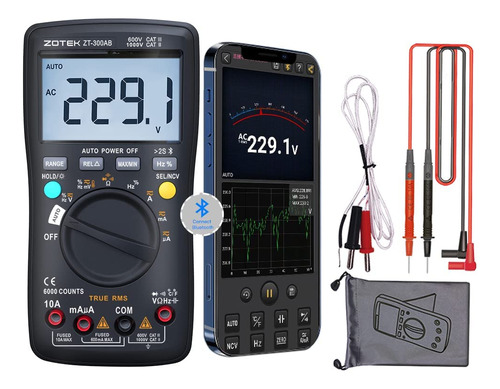 Zotek Zt-300ab - Multmetro Digital Bluetooth True Rms Tester