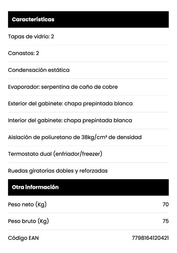 Imagen 3 de 6 de Freezer Horizontal Exhibidor Teora Fh550tv 542 Litros Dual