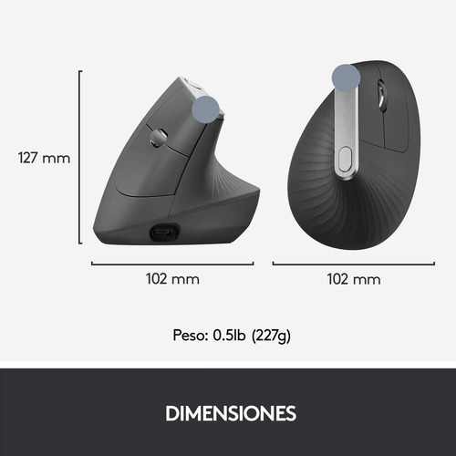 Mouse Sem Fio Vertical Ergonômico, Multi-pc, 2,4