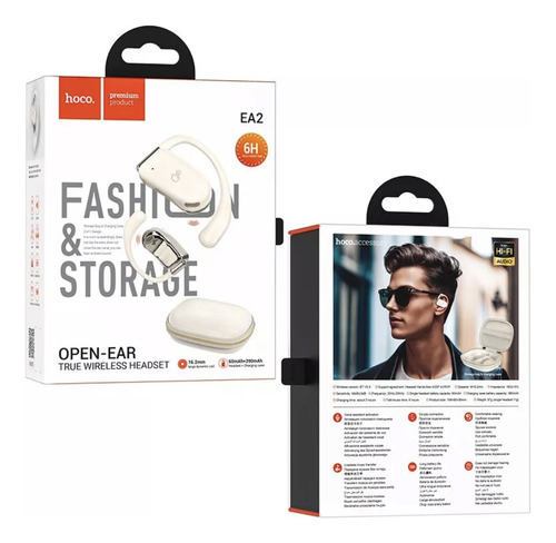 Audífono Bluetooth Hoco Ea2 In Ear Conducción Aérea Blanco
