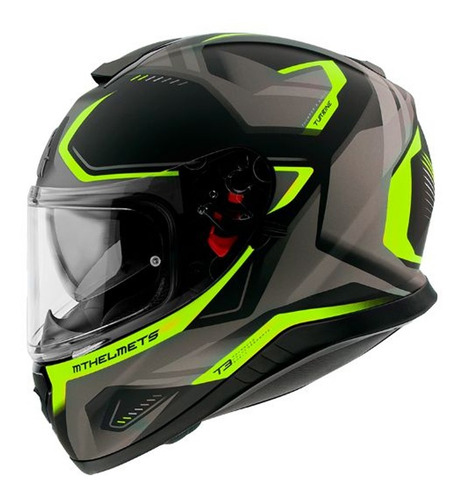 Imagen 3 de 5 de Casco Para Moto Mt Helmets Thunder Sv Turbine C3 Neon
